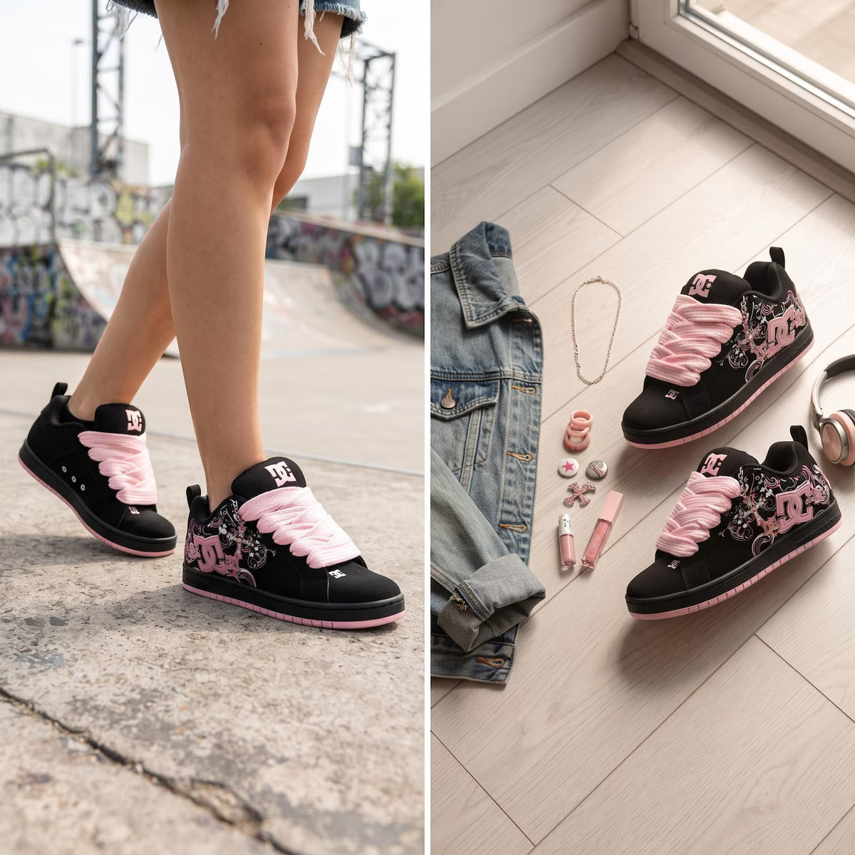 Blush & Black Court Sneaker