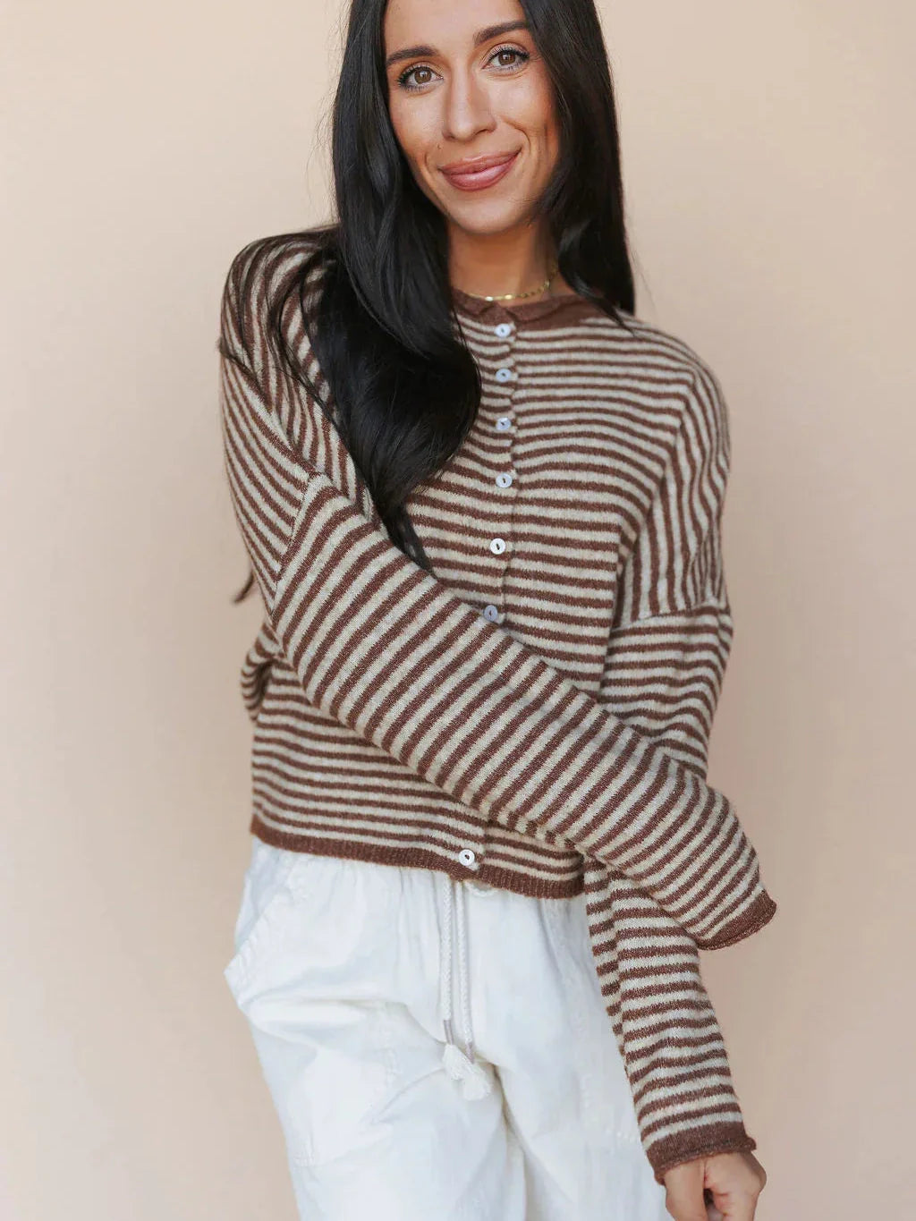 Piper Cardigan in Pinstripe