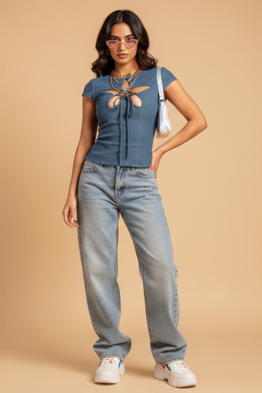 Denim Star Top
