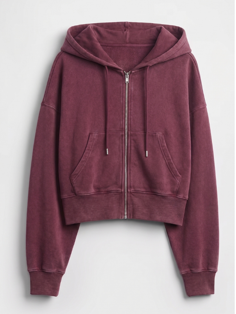 Burgundy  Vintage Soft Zip-up-Hoodie & Pant Set