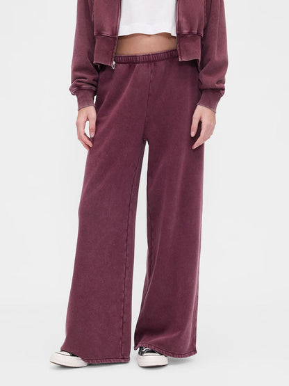 Burgundy  Vintage Soft Zip-up-Hoodie & Pant Set