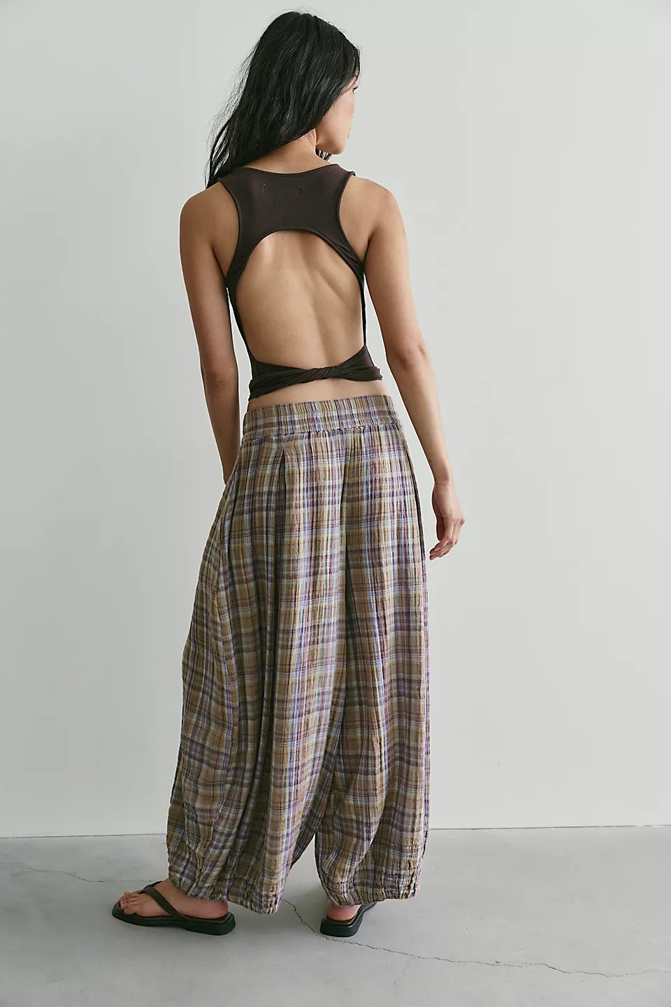 Moonflower Plaid Balloon Pants