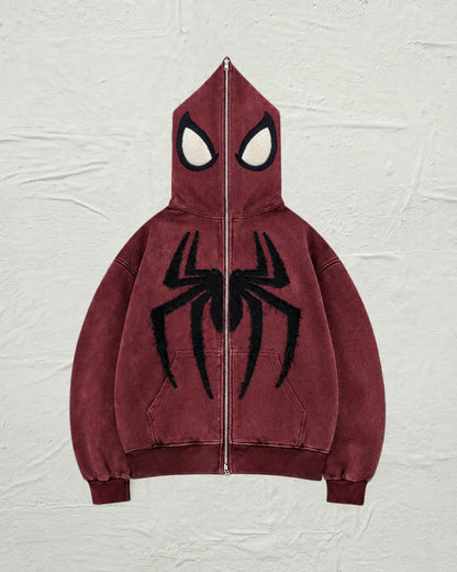 Blood Red Spider Full-Zip Hoodie