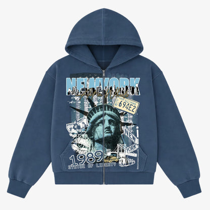 Vintage NEW YORK Zip Hoodie